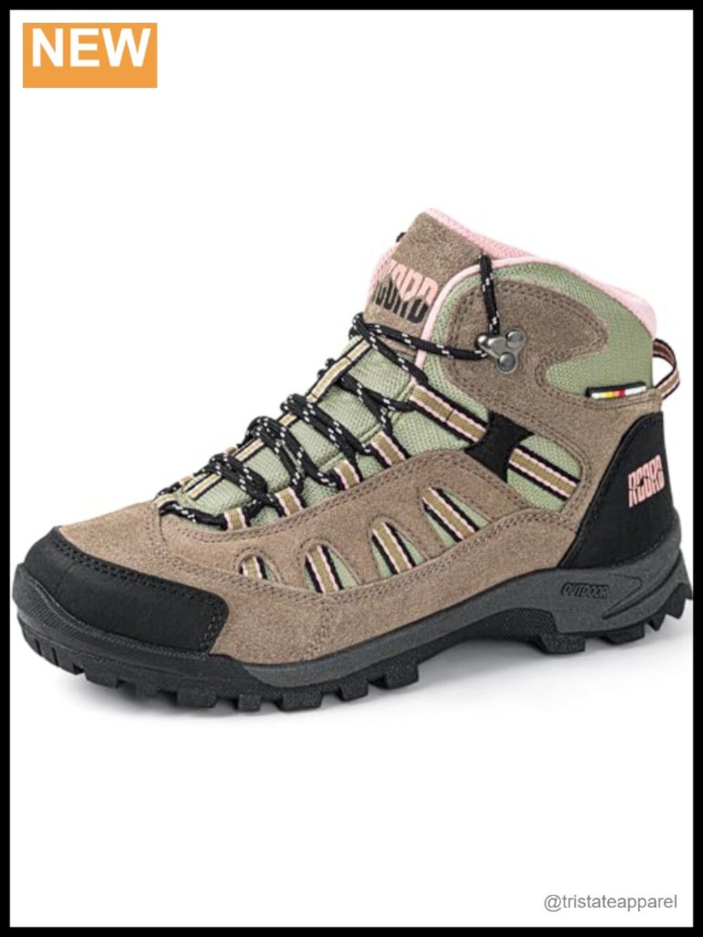 Waterproof Suede Lace-Up Hiking Boots with Ankle Support